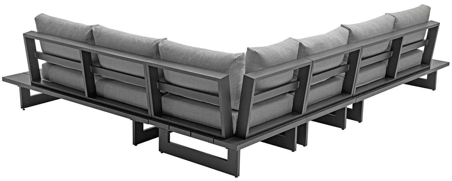 Maldives - 4 Piece Water Resistant Outdoor Patio Modular Sectional With Gray Base