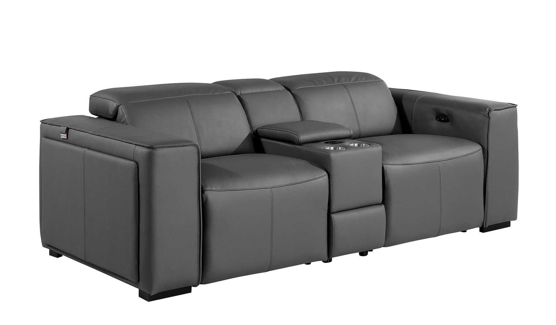 1224 - 6-Piece Modular Power Reclining Sofa And Console Loveseat Set In With 5 Power Recliners & Power Headrests