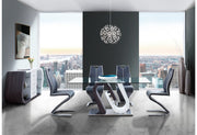 D4127 - 9 Piece Dining Room Set (Dining Table And 8 Dinning Chairs) - Silver