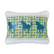 Salado - Horse Embroidery Pillow - Green / Yellow