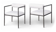 Axis - Linen Textured Cream Fabric Upholstered Dining Chair (Set of 2)