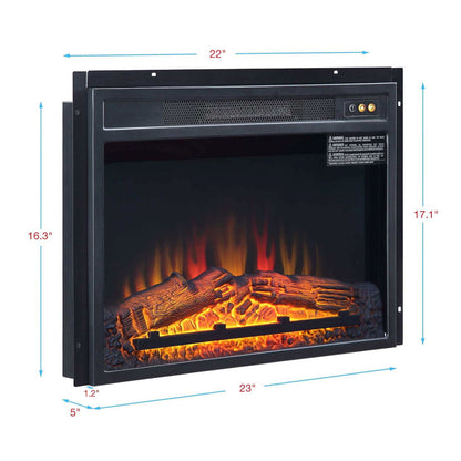 Electric Fireplace With Remote Control For Indoor Heating - Black