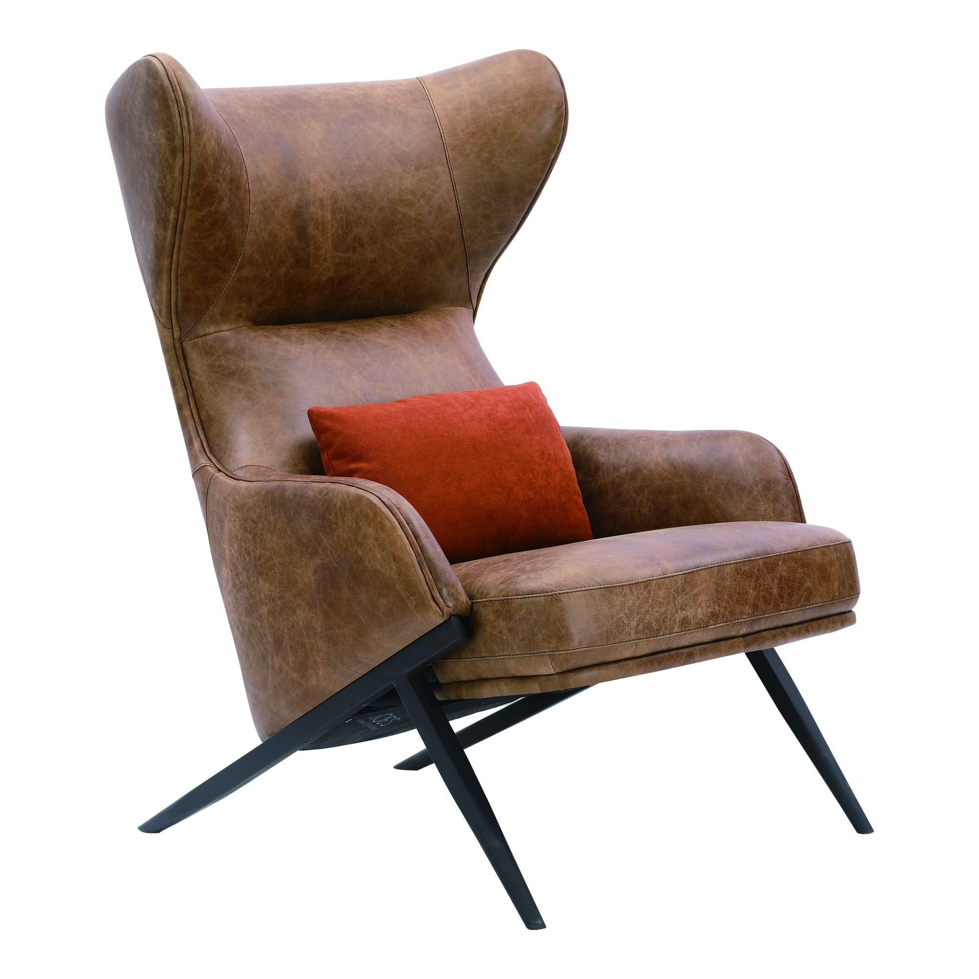 Amos Leather Accent Chair - Thumbnail 2
