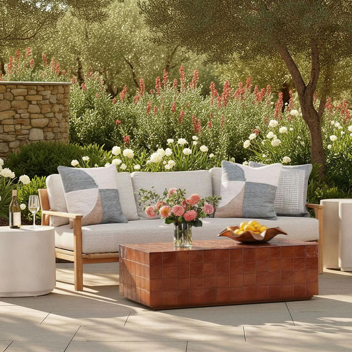 Lexy - Outdoor Sofa - Fairfax Taupe And Natural Teak