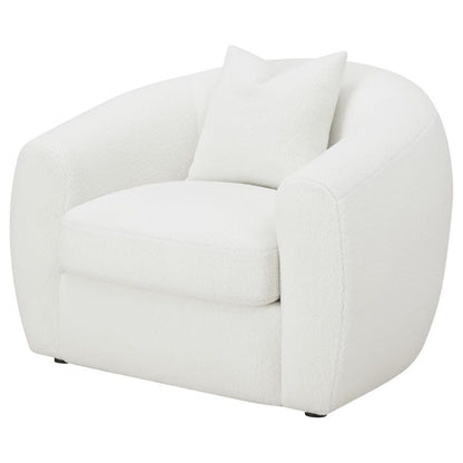 Isabella - Faux Sheepskin Upholstered Accent Chair Natural - Ivory