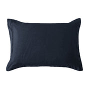 Hera - Washed Linen Tailored Dutch Euro Pillow - Navy