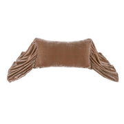 Stella - Faux Silk Velvet Long Ruffled Pillow - Dusty Rose