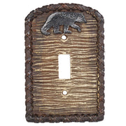 Pine Bark Switch Plate - 5" x 3.5" Bear Single Wall Switch Plate 4 Per Carton - Multi