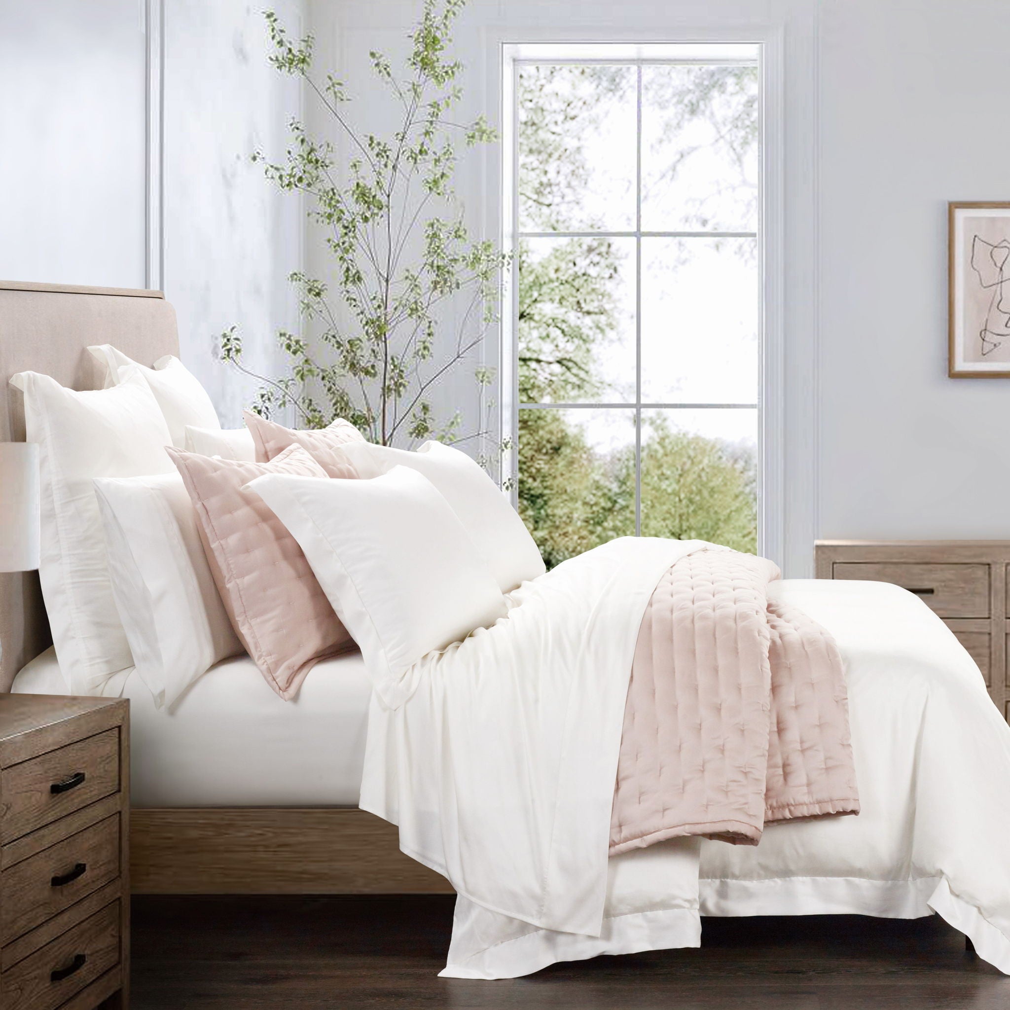 Lyocell - Full/Queen Eucalyptus Quilt Set (Set of 3) - Blush