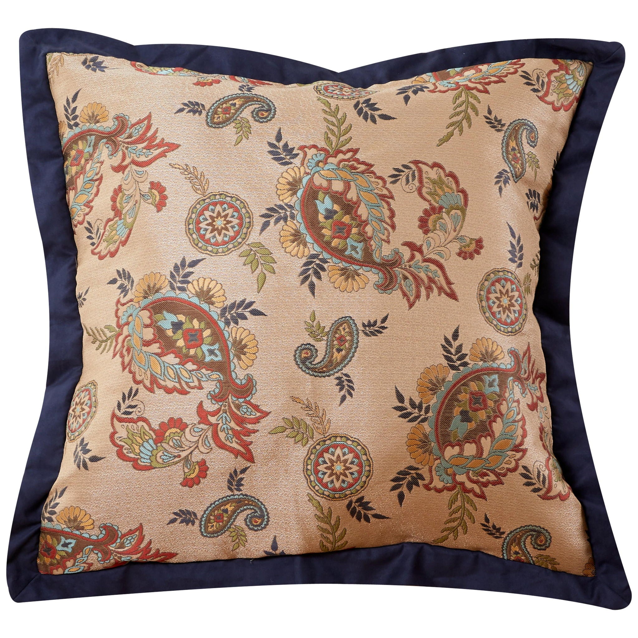 Tammy - Jacquard Euro Sham - Gold / Navy / Red