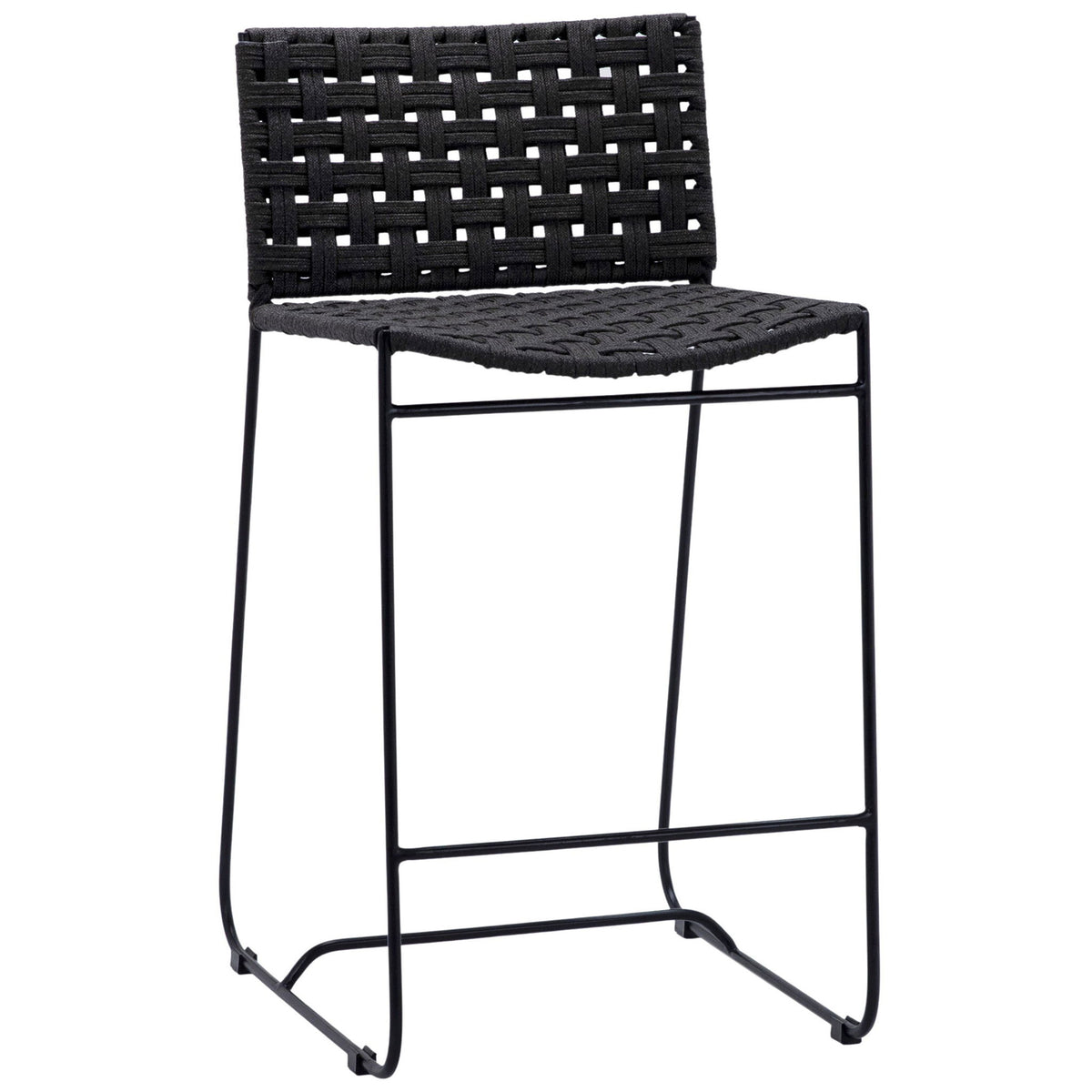 Forbes - Outdoor Counter Stool - Black And Charcoal