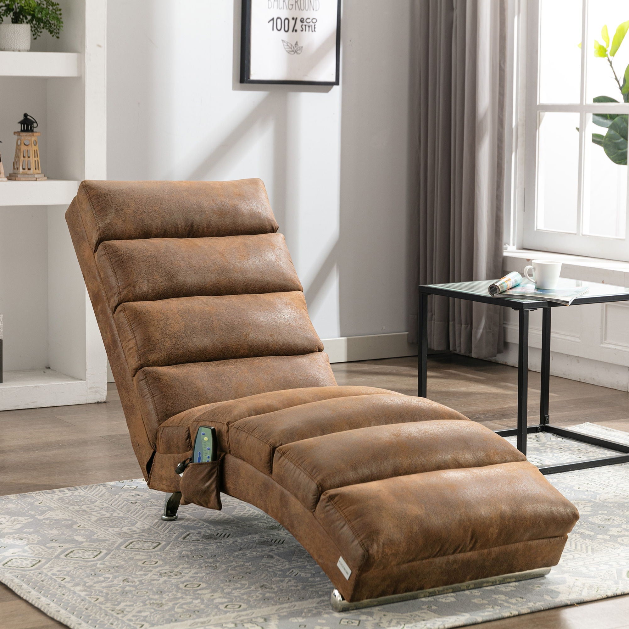 Massage Chaise Lounge Indoor With Remote Control, Ergonomic Electric Massage Lounger