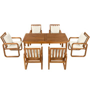 7 Piece Outdoor Patio Dining Set With Removable Cushions