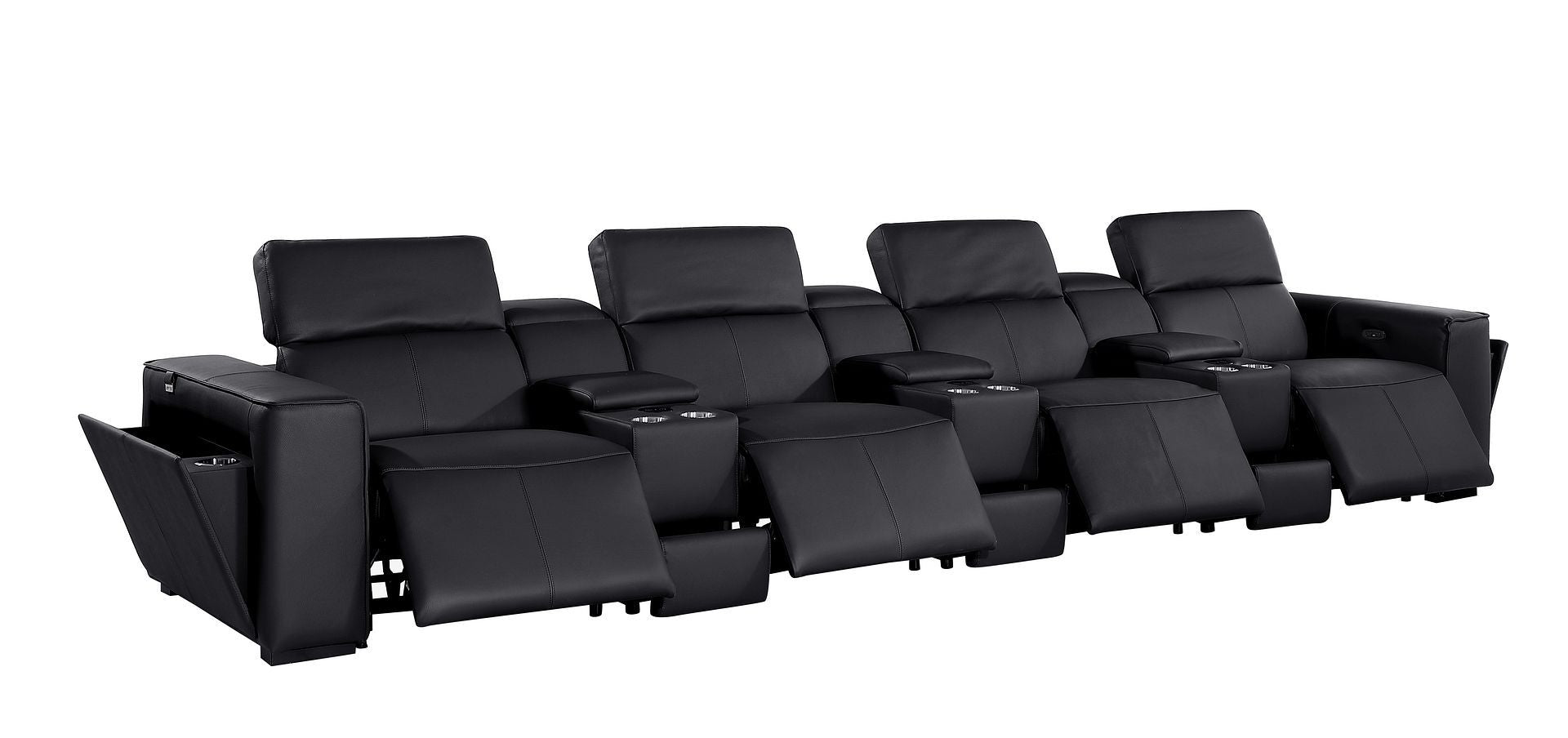 1224 - 7-Piece Modular Power Reclining Sofa In With 4 Power Recliners & Power Headrests