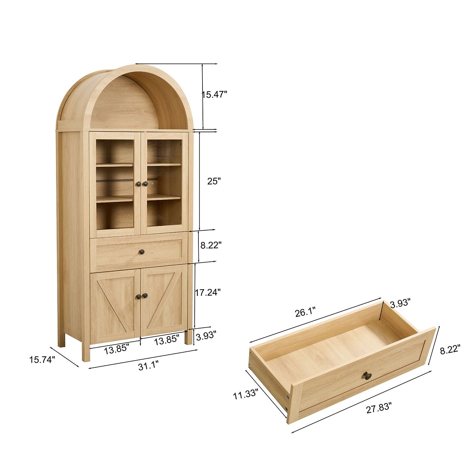 Retro Dome Cabinet With Large Storage Space - Thumbnail 3