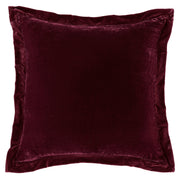 Stella - Faux Silk Velvet Flanged Euro Sham - Garnet Red