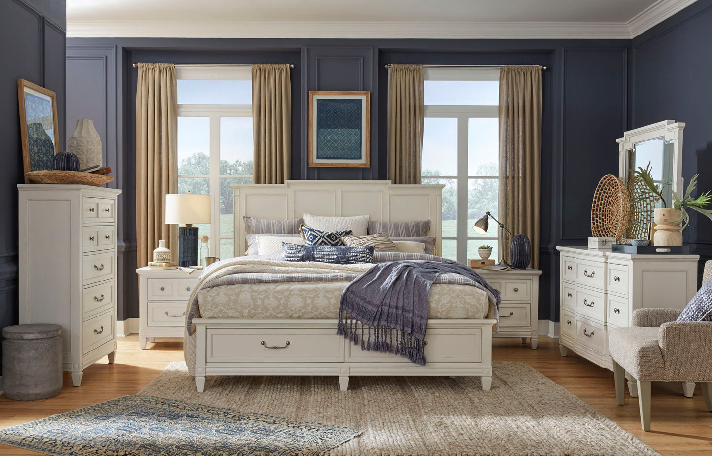 Willowbrook - Landscape Mirror - Egg Shell White With Slight Rub Through