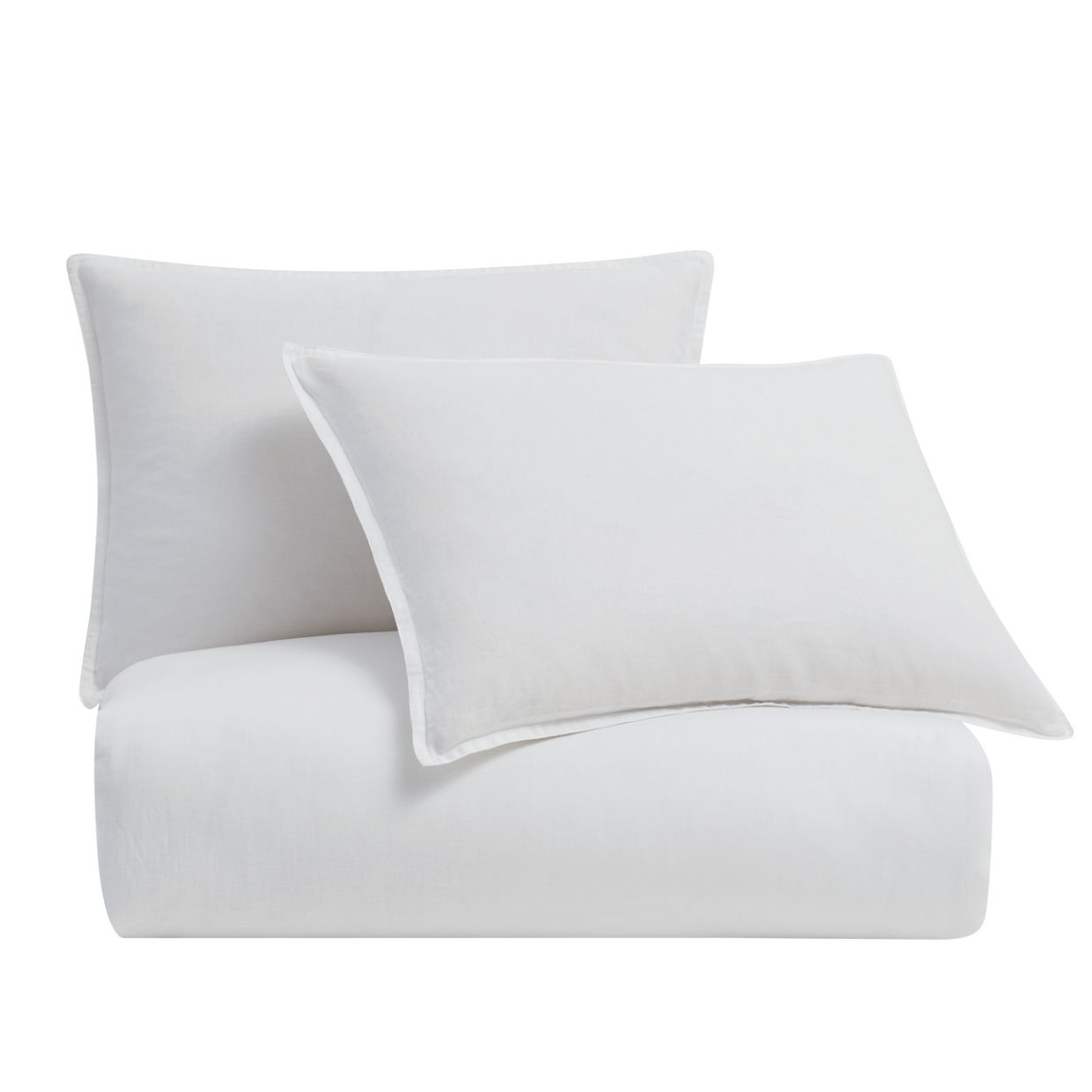 100% French Flax Linen - Queen Duvet Cover Set (Set of 3) - White