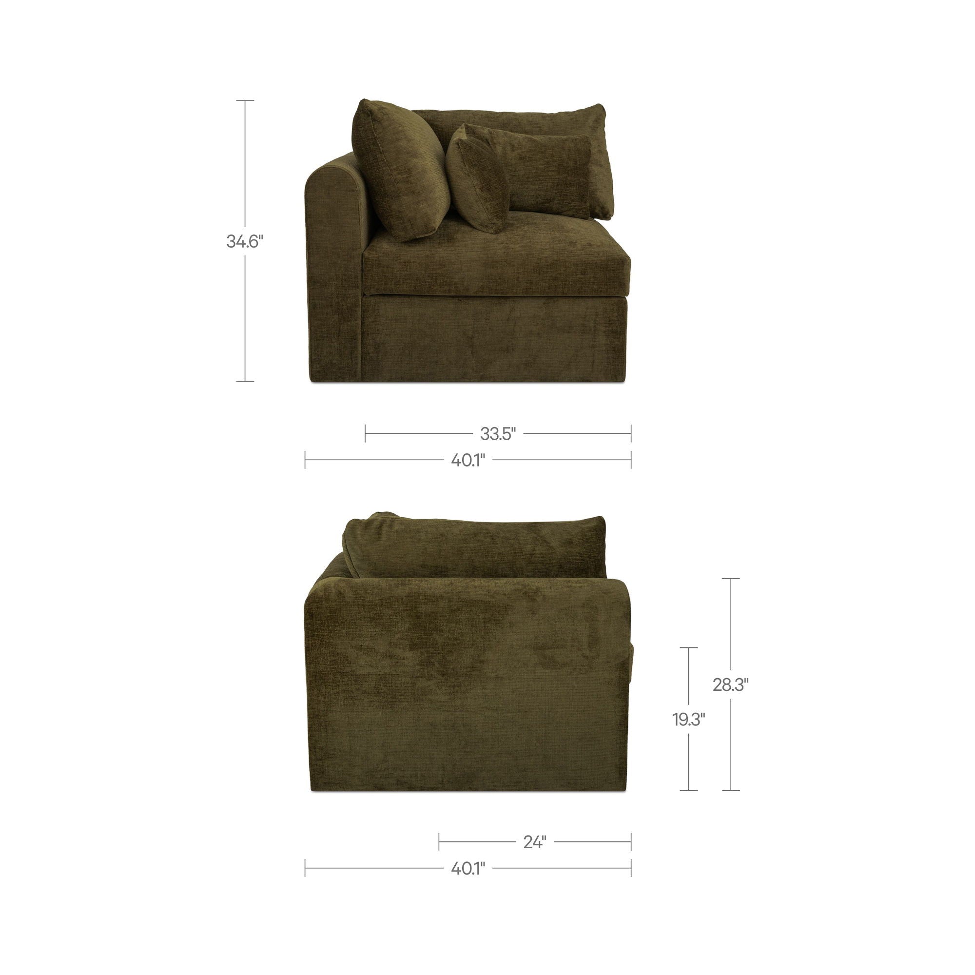 Swift - Corner Chair - Dark Green