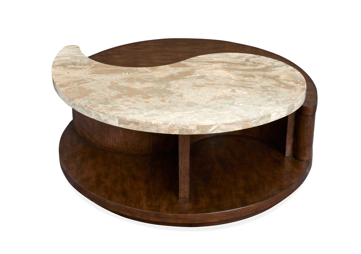 McPherson - Round Cocktail Table With Casters - Burnt Umber