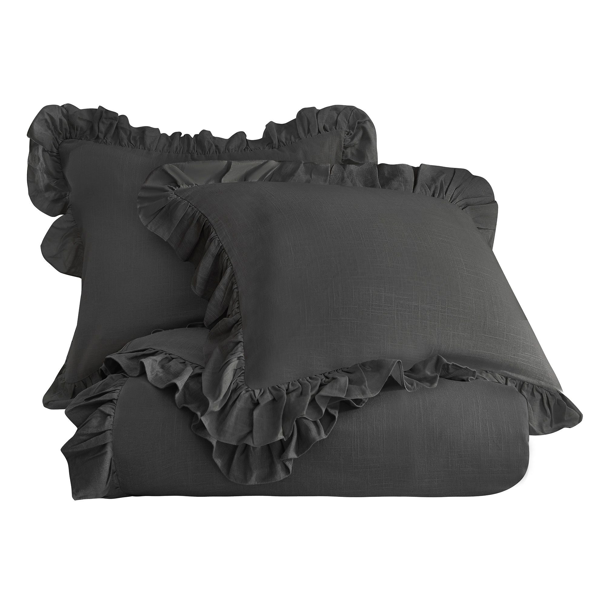 Lily - King Washed Linen Duvet Cover Set (Set of 3) - Slate