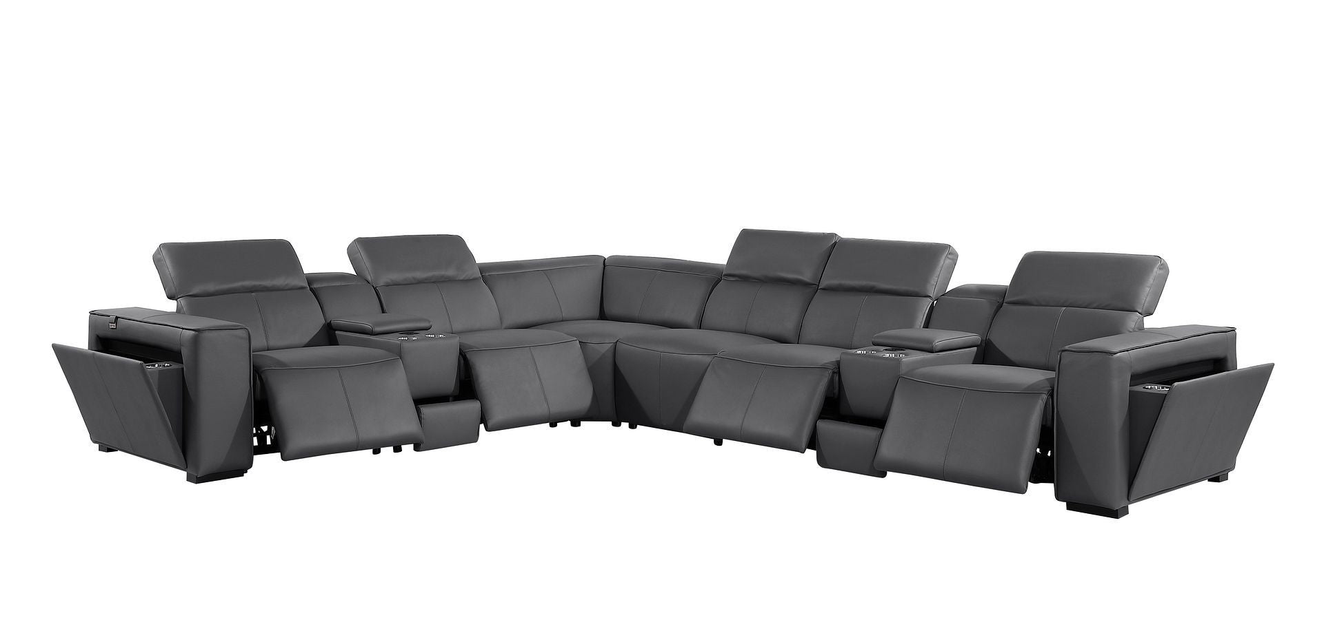 1224 - 8-Piece U-Shaped Sectional Sofa In With 4 Power Recliners & Power Headrests