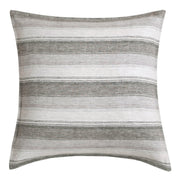100% French Flax Linen - Variegated Stripe Euro Sham - Charcoal