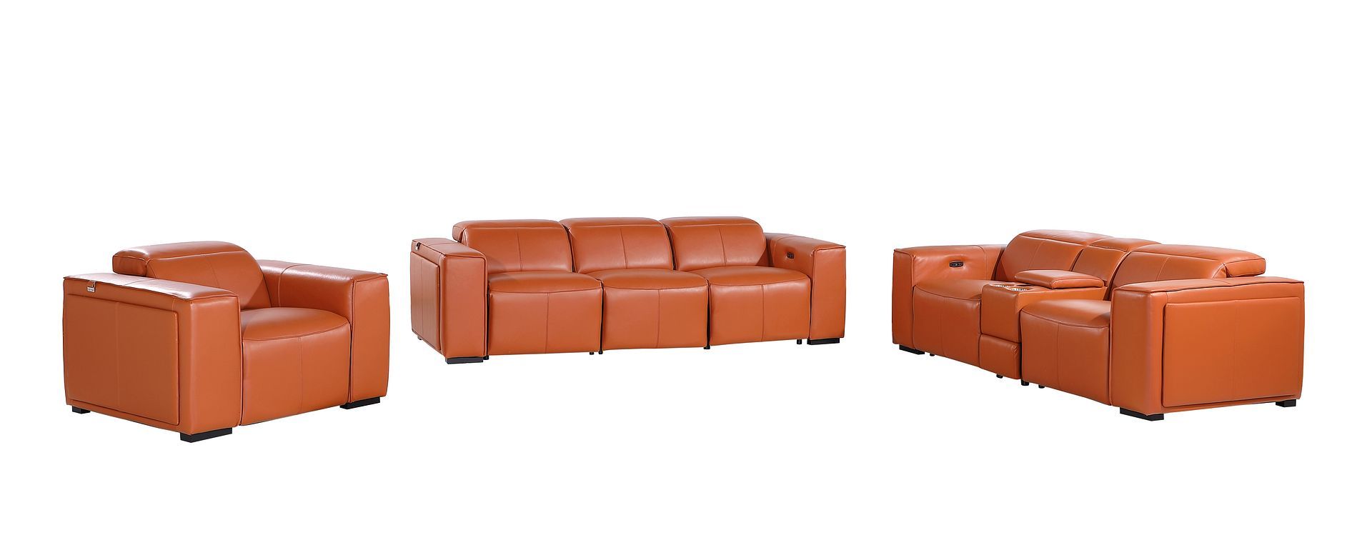 1224 - 7-Piece Modular Power Reclining Sofa, Loveseat & Chair Set In With 6 Power Recliners & Power Headrests