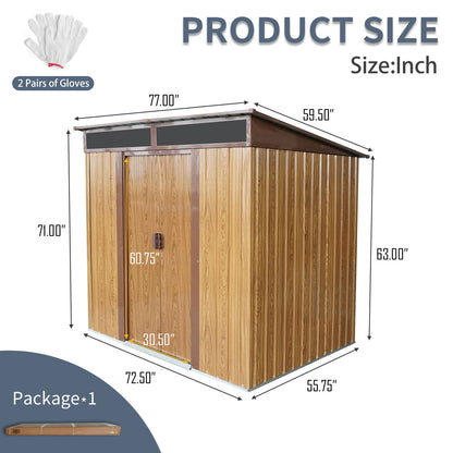 Outdoor Metal Storage Shed And Transparent Plate For Garden, Lawn