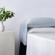 Stella - Faux Silk Velvet Waterfall Pillowcase Set (Set of 2) - Icy Blue