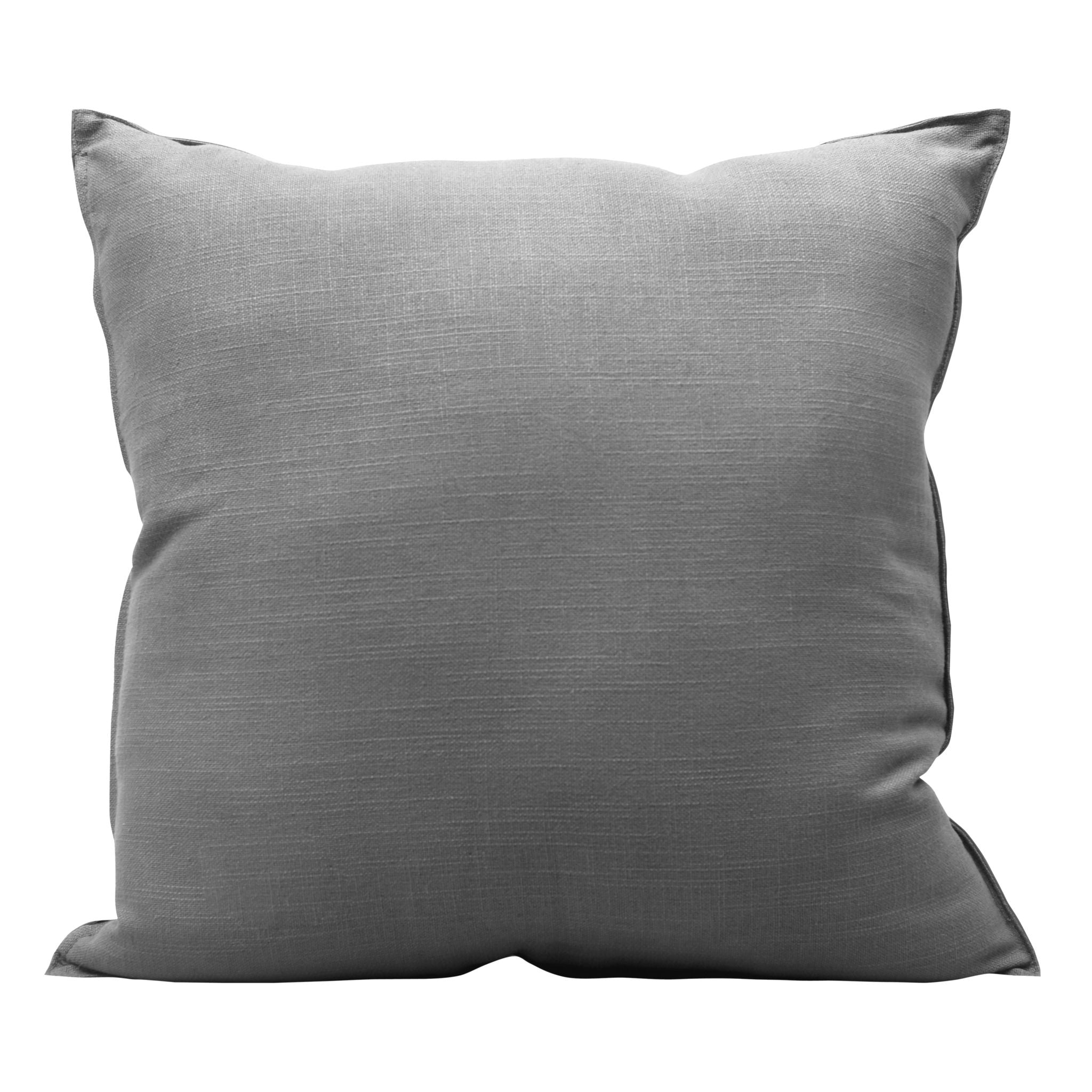 Genuine Leather - Geometric Studded Throw Pillow - Gray