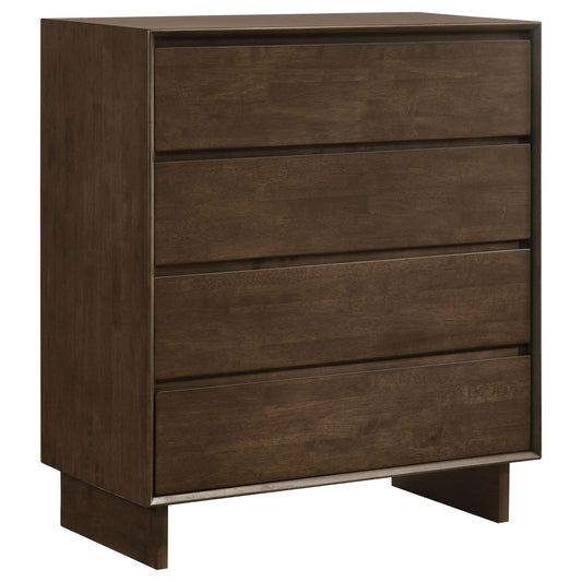 Hemlock - 4 Drawer Chest Of Drawers - Dark Brown
