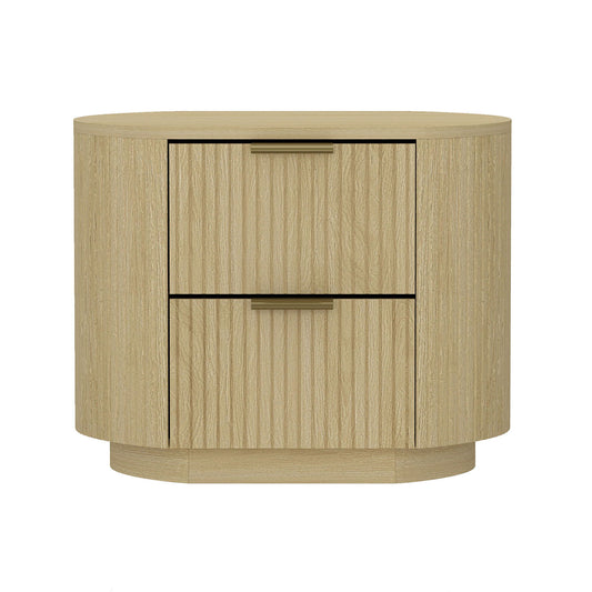 Olivia - Nightstand & 2 Drawers - Oak