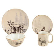 White Pine - Ceramic Dinnerware Set (Set of 16) - Brown