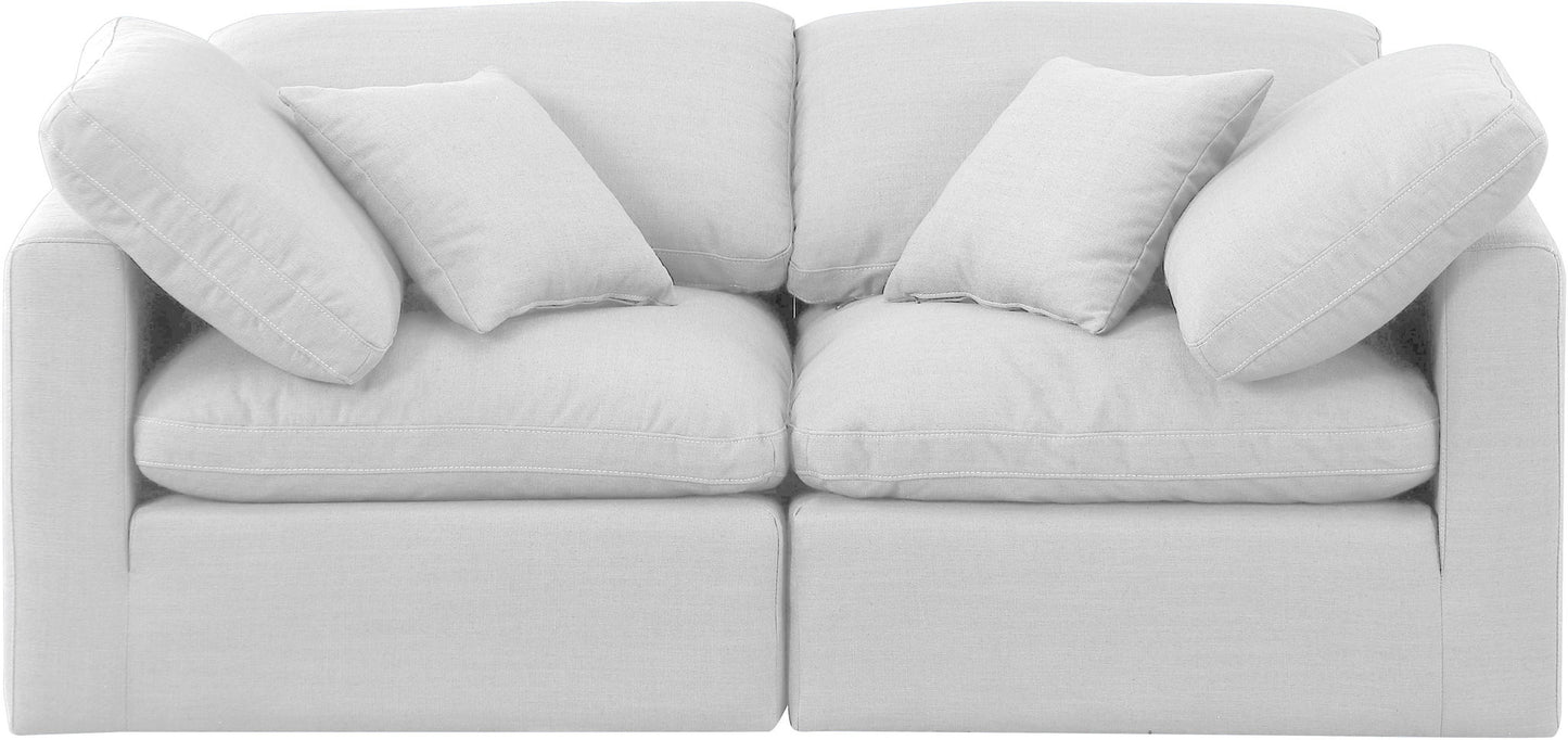 Indulge - Linen 2 Seat Modular Sofa - White