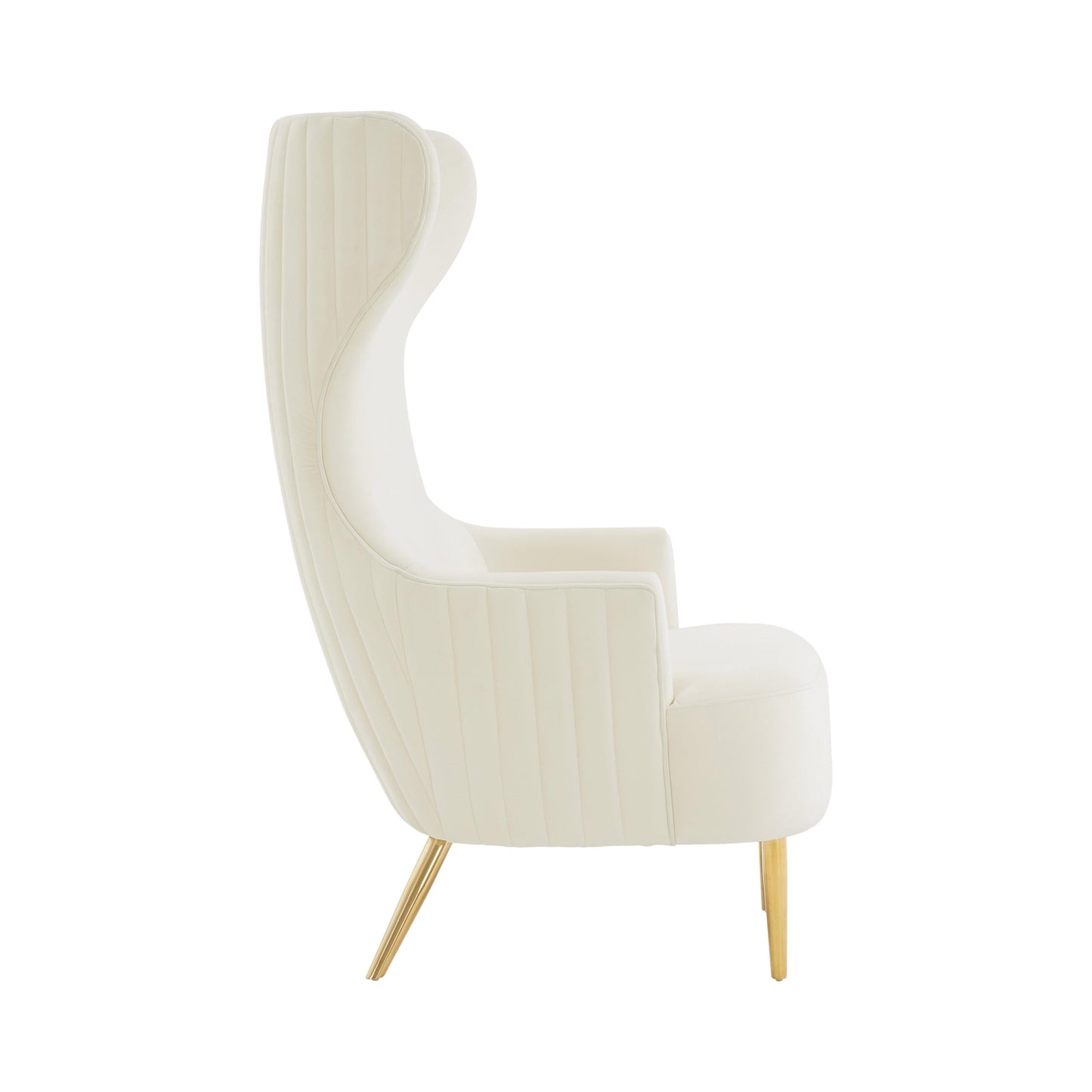 Julia - Velvet Channel Tufted Wingback Chair