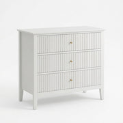 3 Drawer Nightstand, Wide With Soft Close Slides - White
