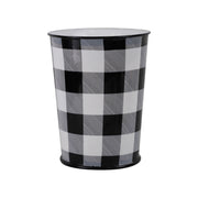 Camille - Buffalo Check Wastebasket, 2 Per Carton - Black / White
