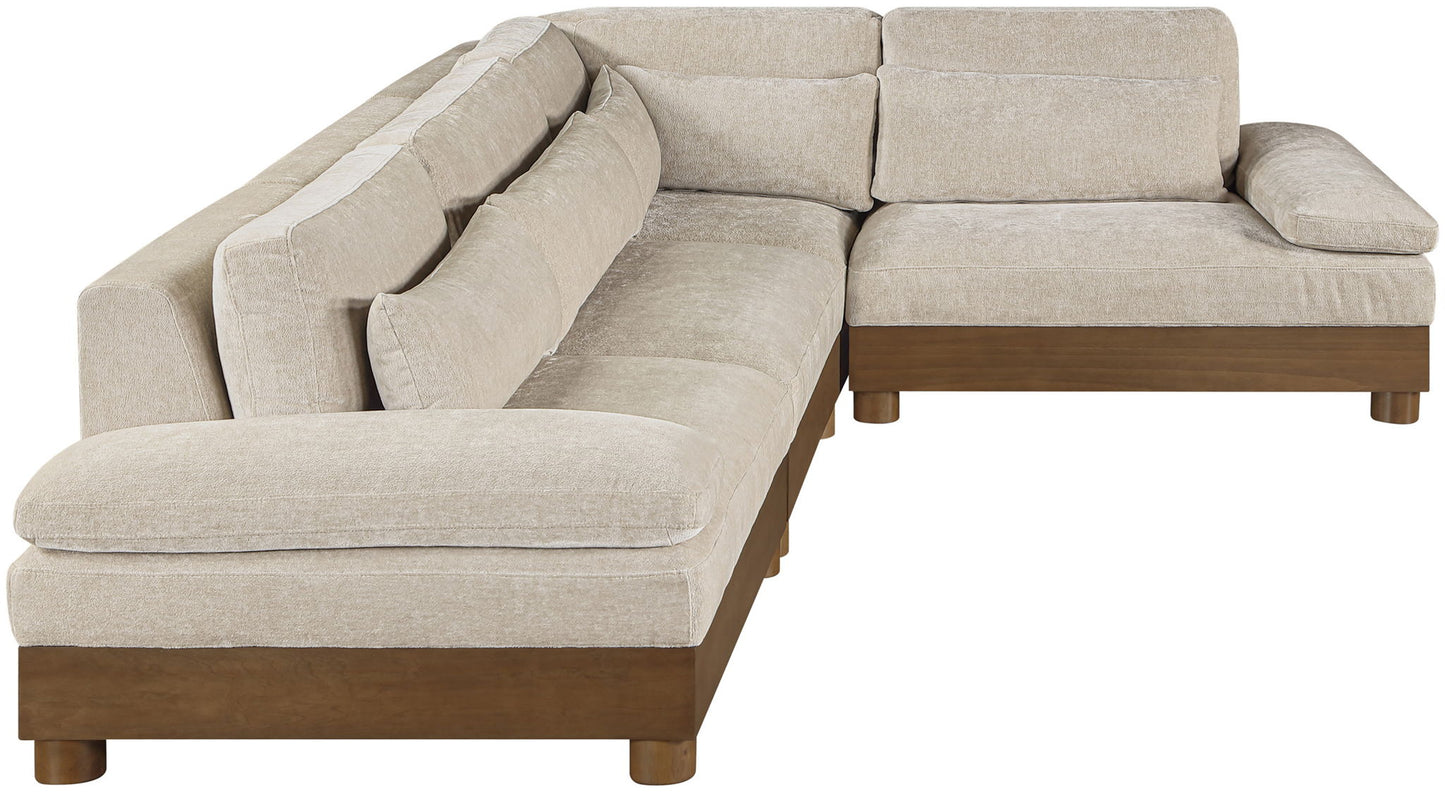Turin - Chenille Fabric Upholstered Modular Sectional - Taupe