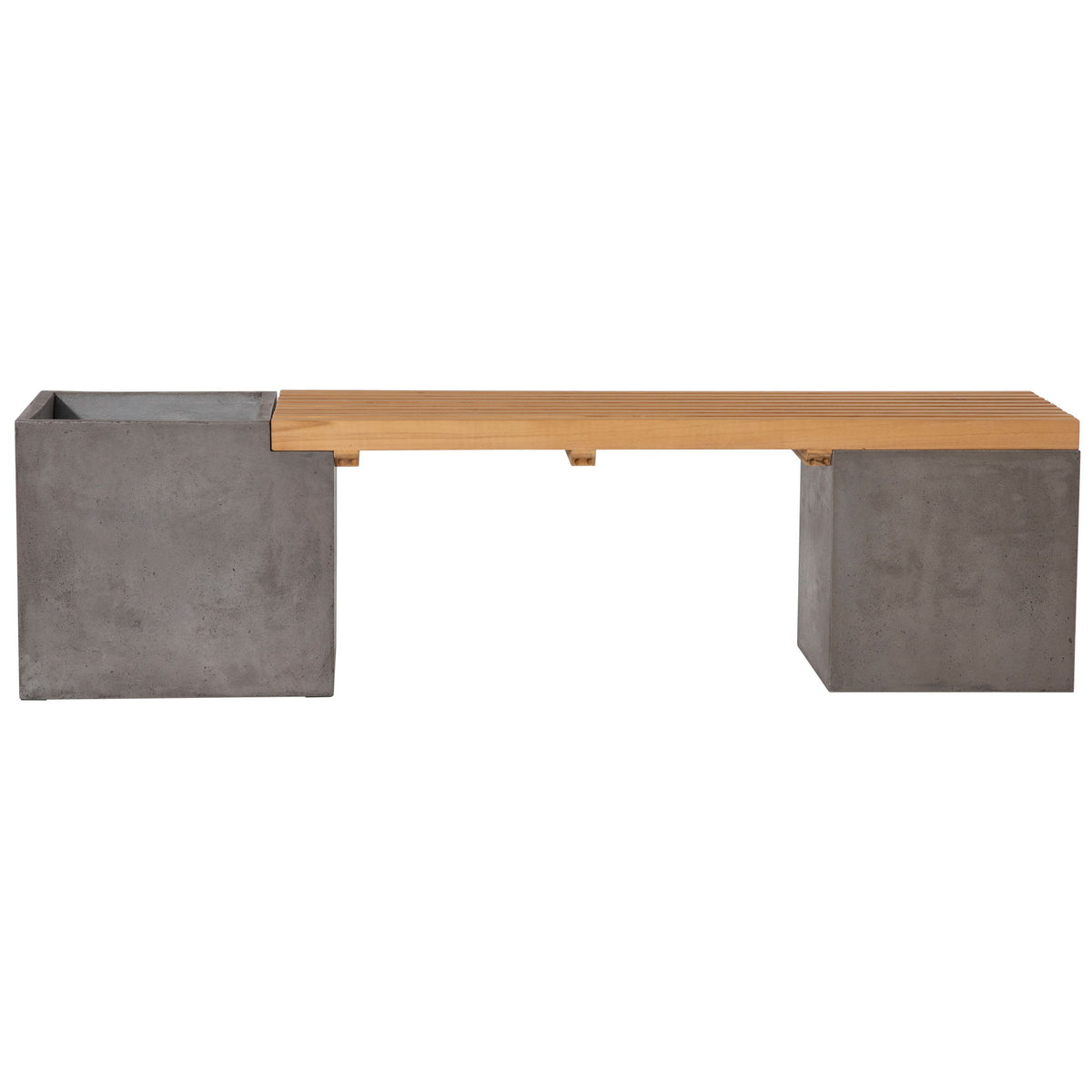 Bowman - Outdoor Bench - Dark Gray And Natural