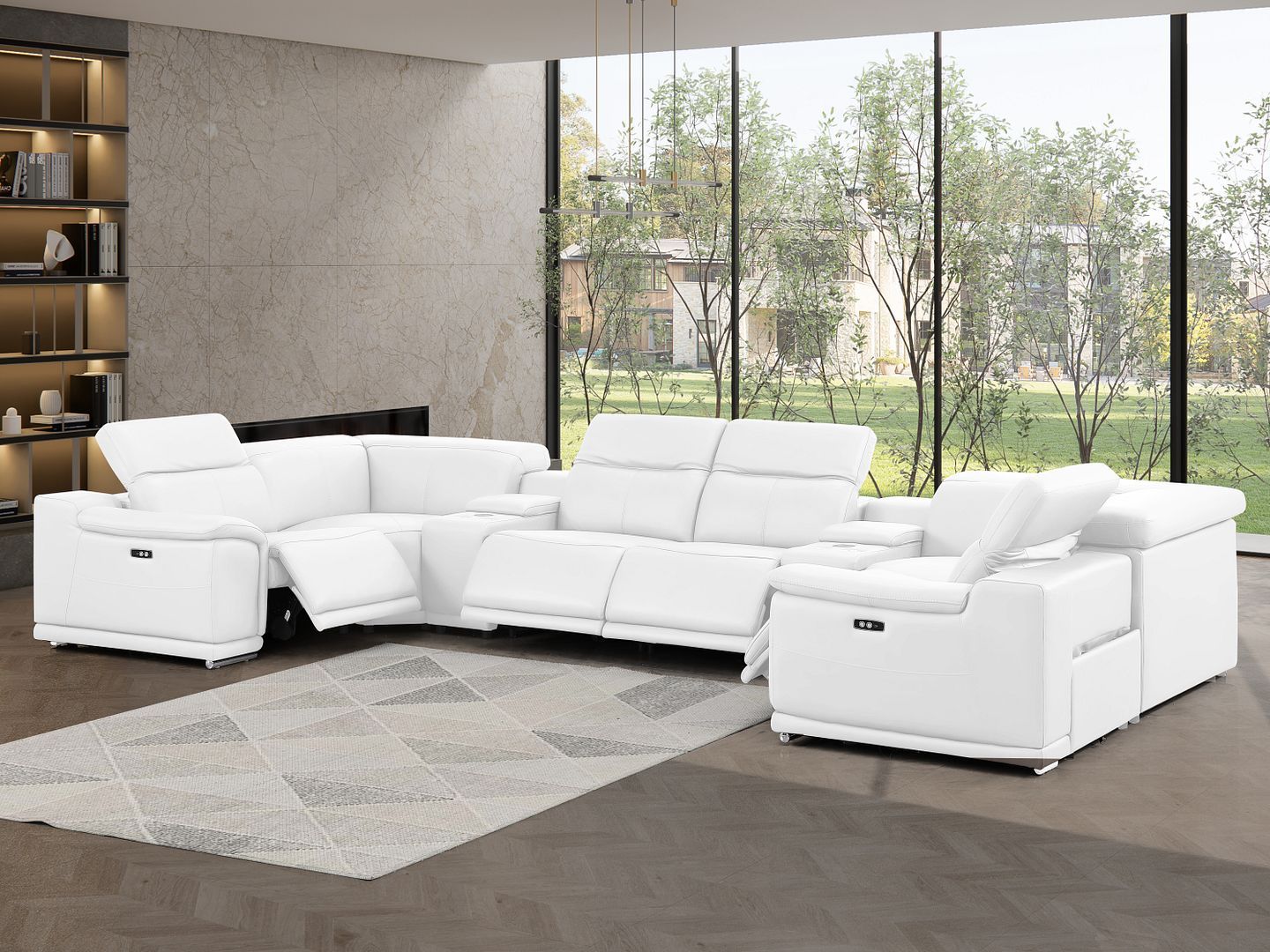 2679 - 8-Piece U-Shaped Power Reclining Sectional In Genuine Leather (4 Recliners)
