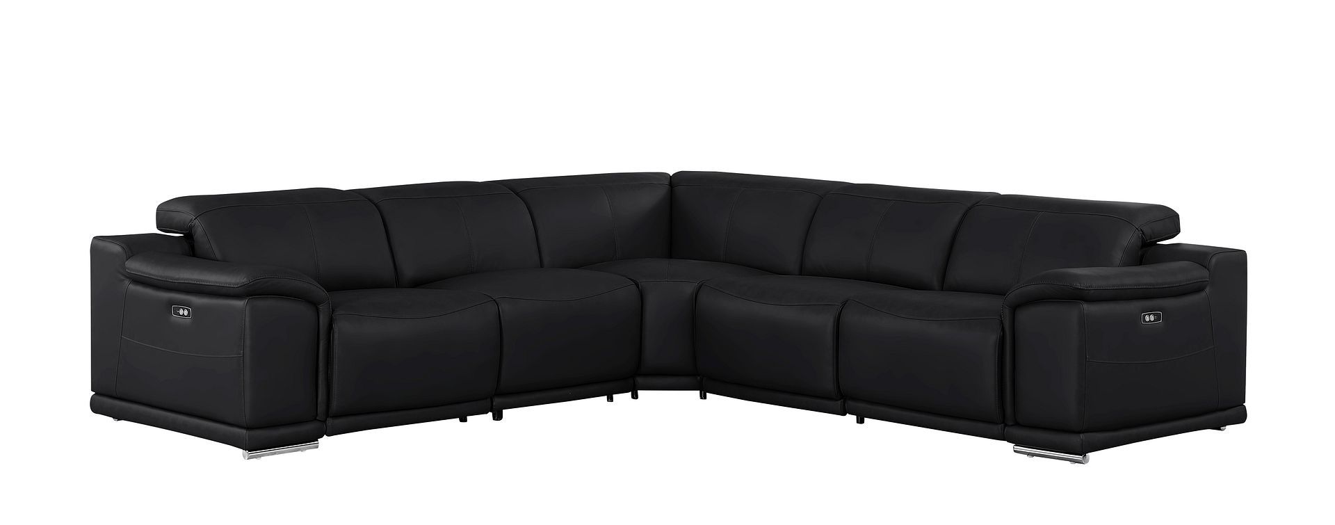 2679 - 5-Piece L-Shaped Power Reclining Sectional In Genuine Leather (3 Recliners)