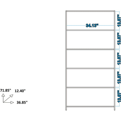 Olinda - Modern 5 Shelf Open Bookcase