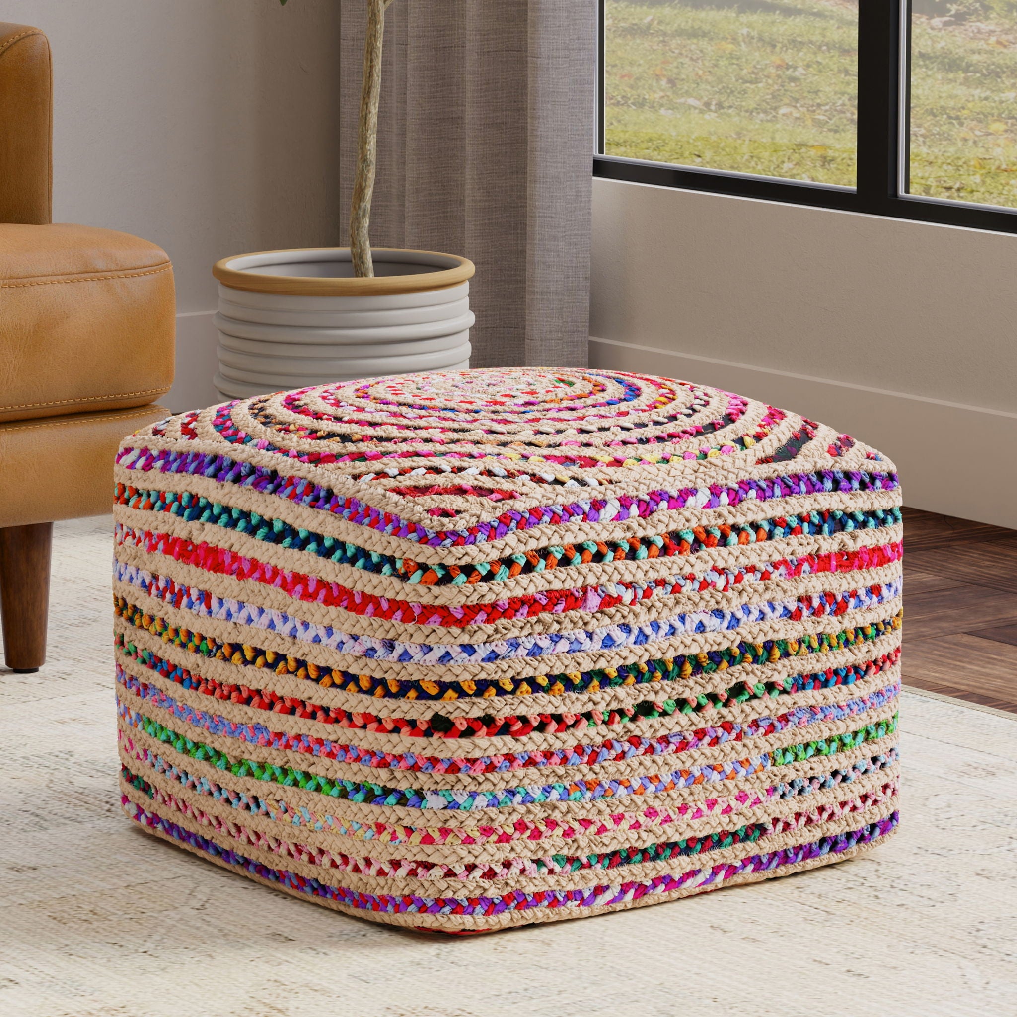 Margo - Square Pouf - Multicolor