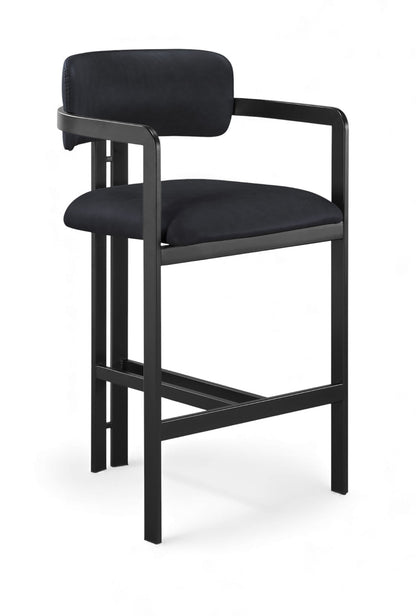 Aurum - Vegan Leather Upholstered Counter Stool With Graphite Black Base