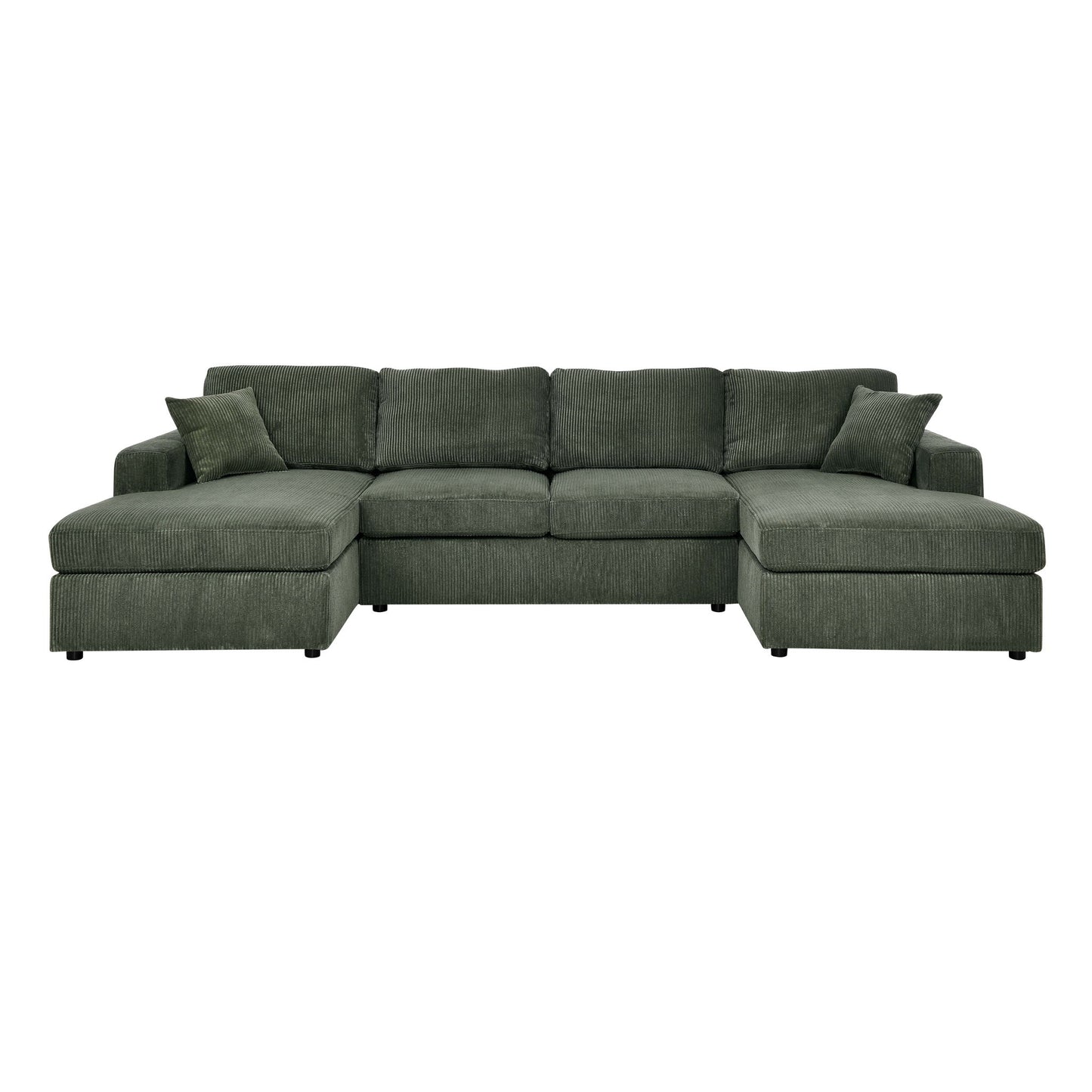 3 Piece Corduroy Double Chaise Sectional Sofa