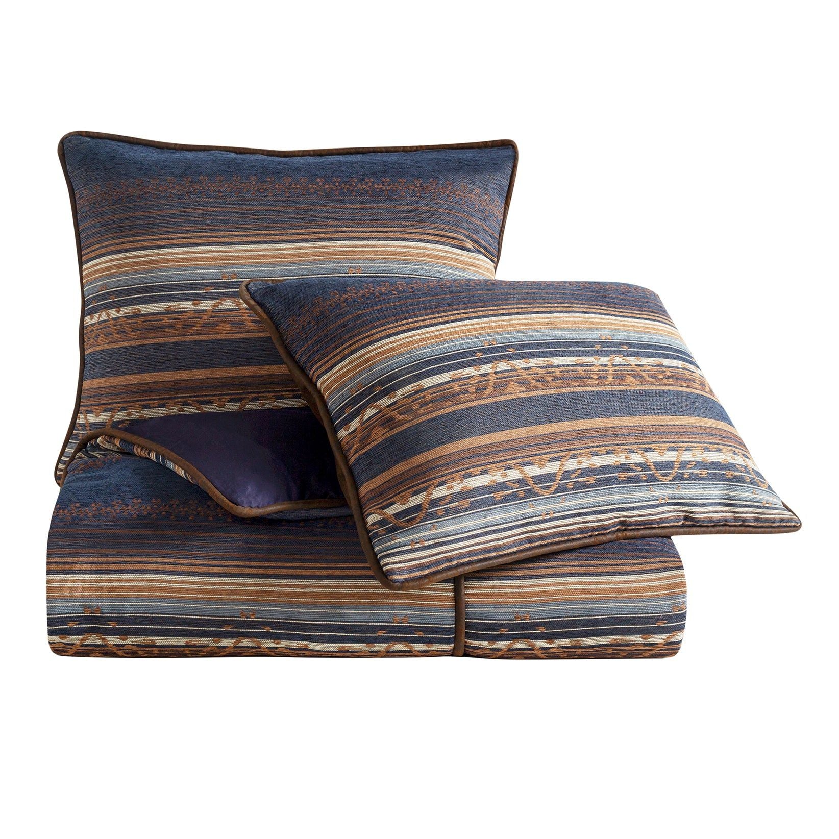 Estes - King Chenille Comforter Set (Set of 3) - Blue