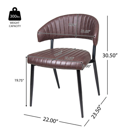 5 Pieces Modern Faux Leather And Metal Dining Set