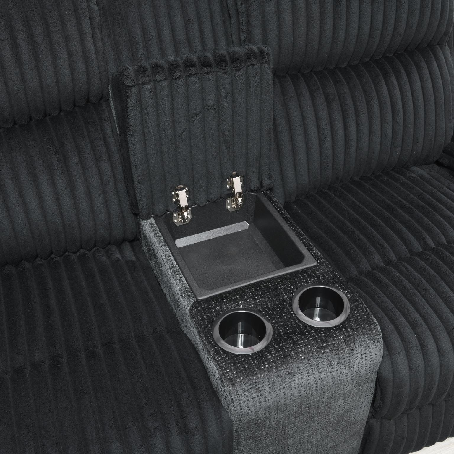 U181 - Corduroy Motion Chair - Black