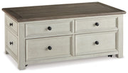 Bolanburg - Lift Top Cocktail Table - White / Brown / Beige